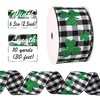 St Patrick's Day Ribbon,2.5 in X10 Yards Wired Ribbon for