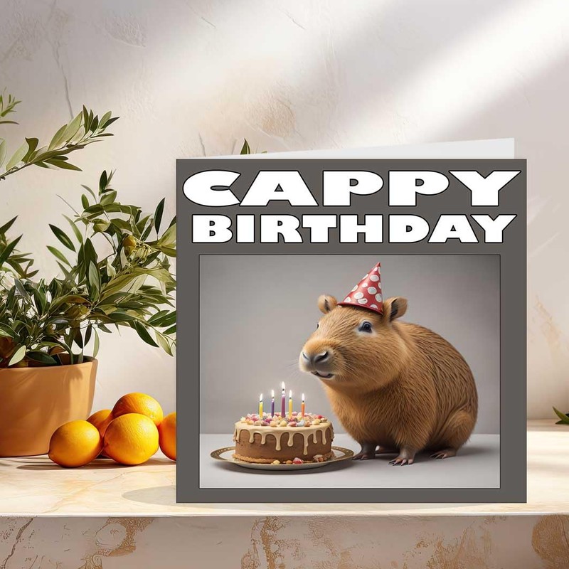 Capybara Geburtstagskarte – Cappy Birthday A5