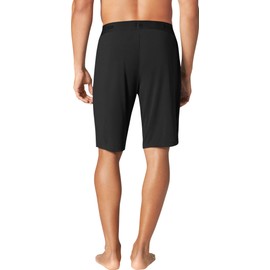 Tommy John Men's Second Skin Pajama Shorts - Comfortable Soft Sleep & Lounge Bottoms for Men (Elastic Band, Black, Medium)
