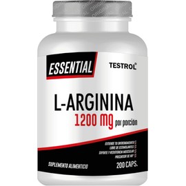 Precursor natural que potencia la circulación. Arginina Essential 1200 mg, 200 Cápsulas. 1 unidad. Testrol.