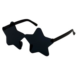 PLAYZOCO Sunglasses, Star-Shaped Sunglasses, Frameless Glasses, Star Design Glasses, Costume Glasses, Party Glasses, Stag Night Glasses, Carnival, Unisex (Black)