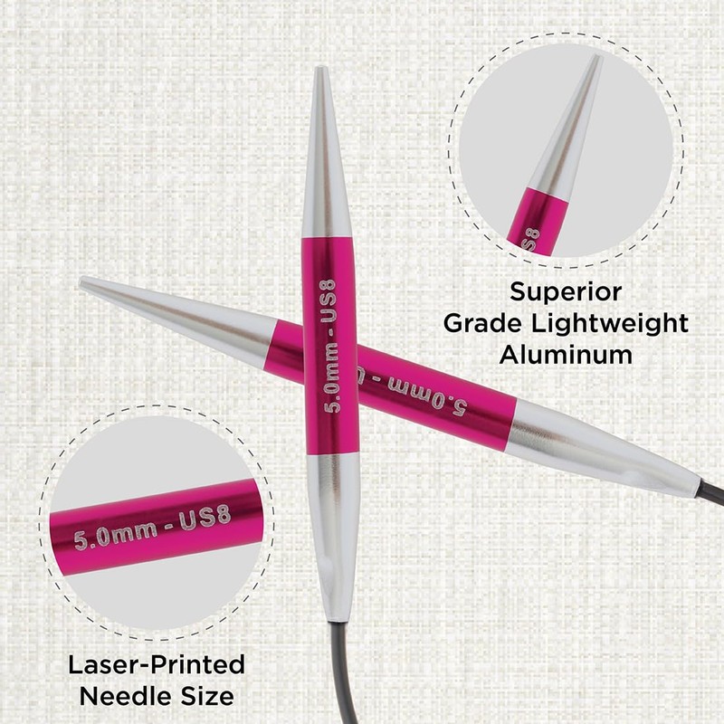 KnitPro K47060 Circular Knitting Needle Metal Pink 25 cm /