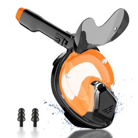 Schnorchelmaske Vollmaske für Erwachsene, 180-Grad-Sicht Anti-Fog Tauchmaske, Anti-Leck Anti-Fog Tauchmaske mit Sportkameras Kompatible für Schnorcheln, Schwimmen und Tauchen