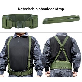 LIMHOO Tactical Waist Belt MOLLE Outdoor Hunting Patrol Vest Airsoft Combat Padded Suspender (Army Green)