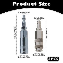 2-Pack Air Fitting Converter Adapters ，1/4 Inch BSP to Euro & PCL Air Line Hose Compressor Fittings