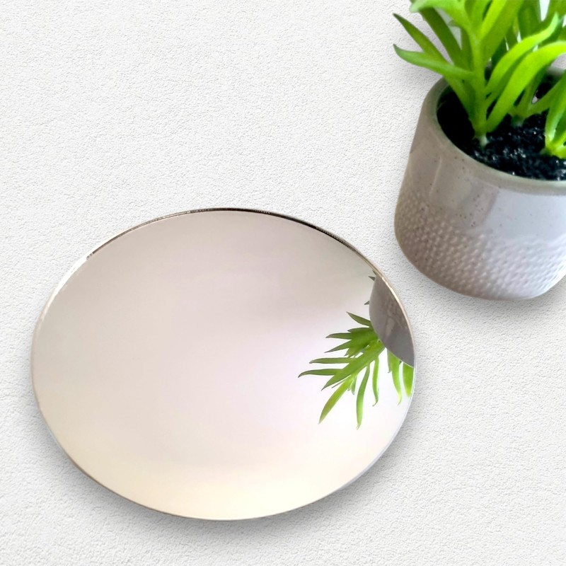 Sendmeamirror Circle Acrylic 3mm thick Mirrors 10cm Diameter, (With sticky