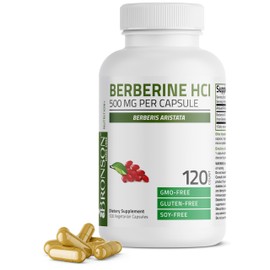 Bronson Berberine As Berberine HCI Berberis Aristata 500mg Per Vegetarian Capsule Non-GMO, 120 Vegetarian Capsules