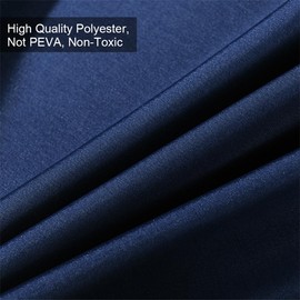 Lkw Ogechi 300 CM Extra Wide Navy Blue Mildew Proof Shower Curtain, 200/220/240 CM Drop Waterproof Polyester Shower Curtain, Washable Quick Drying Bathroom Shower Curtains, Weighted Hem (240x200cm)