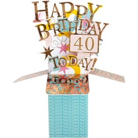 Clever Cube 40th Birthday for Her 40 & Fabulous! Birthday Pop Up Greeting Card CU003.C