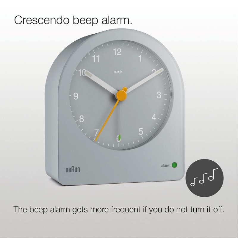 Braun Classic Analogue Alarm Clock with Snooze and Continuous Backlight,