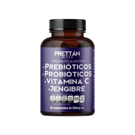 Prettán XIII Probióticos yPrebióticos Adultos con Vitamina C, Jengibre, 500mg                                                                         