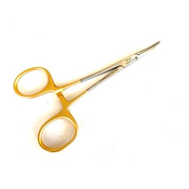 Stainless Steel Hemostat Mosquito 5" Curved Gold Handle for Pets