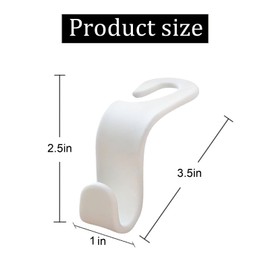 Yiwafu 4 Packs Car Seat Headrest Hook, Auto Seat Hook Universal Car Organizer Hanger Storage Hooks for Purse Coats Umbrellas Grocery Bags Handbag(White)