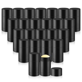 24 Pack 40ml/1.3oz Empty Deodorant Containers Twist-Up Refillable Deodorant Tubes Plastic Deodorant Bottles Bottom-fill Lip Balm Tubes For DIY Homemade Deodorant Aromatherapy Balm (Black)