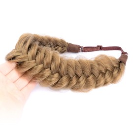 DIGUAN Messy Wide 2 Strands Synthetic Hair Braided Headband Hairpiece Women Girl Beauty accessory, 62g/2.1 oz (Dirty Blonde)