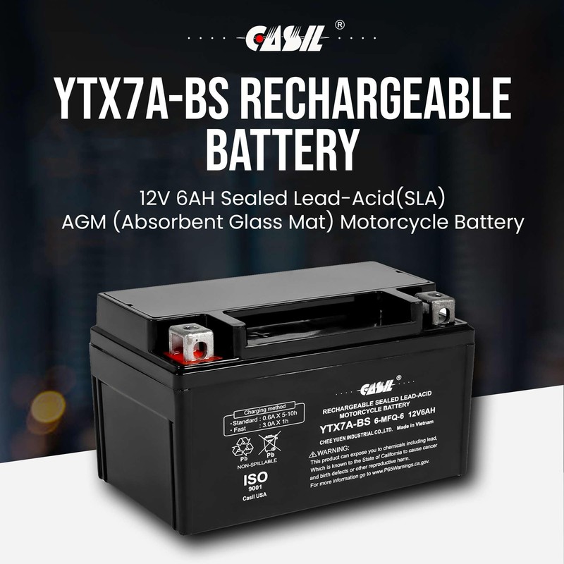 YTX7A-BS Battery 12V 6AH 105 CCA High Performance AGM SLA