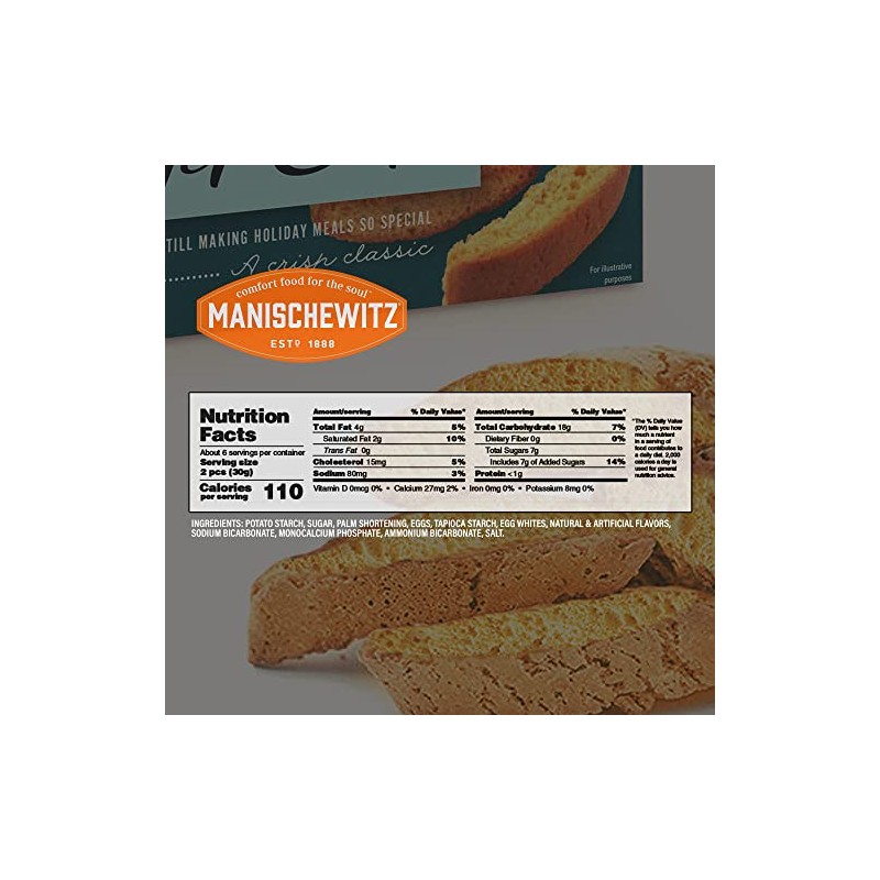 Manischewitz Gluten Free Biscotti Mandel Cuts, 6oz, Dairy Free, Grain