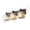 FDPBY Modern Bathroom Vanity Light 3-Lights Modern Black Crystal Wall
