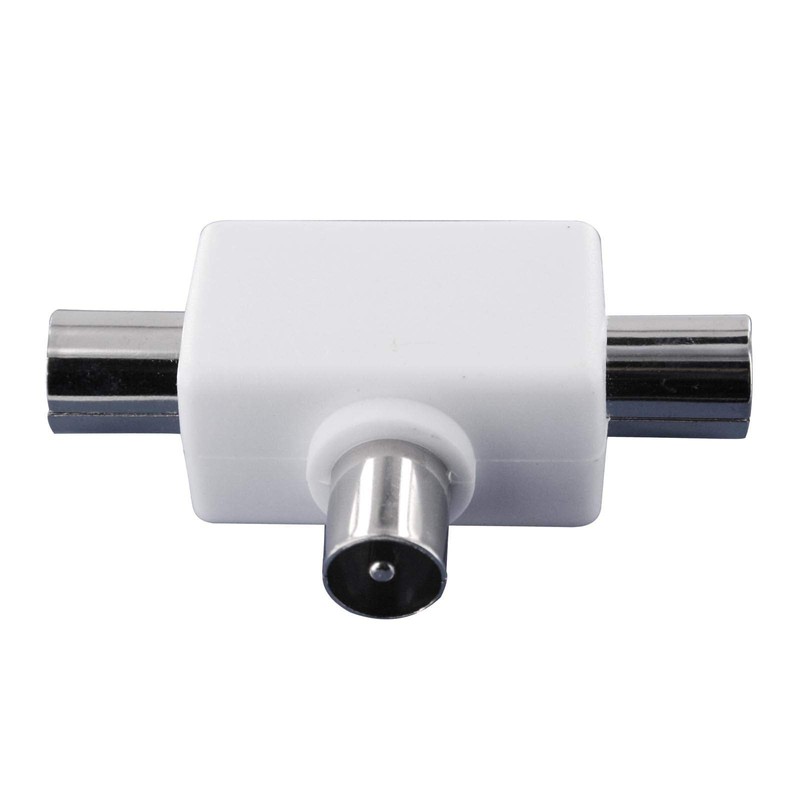 PAL TV Antenna Splitter Double Adaptor 1 Male to 2
