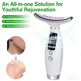 From US 7 Color LED Face Neck Lifting Wrinkle Removal Massager Handheld ABS Skin Care Device USB Charging Anti-Aging Home Usecolor: HY69 Gradation Pink