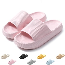 QJJQ Cozislides Bathing Shoes for Men and Women, Cloud Slippers, Super-Soft, Non-Slip, Beach Slides, Slippers, Summer Mules, Bathing Slippers, Flip Flops, pink