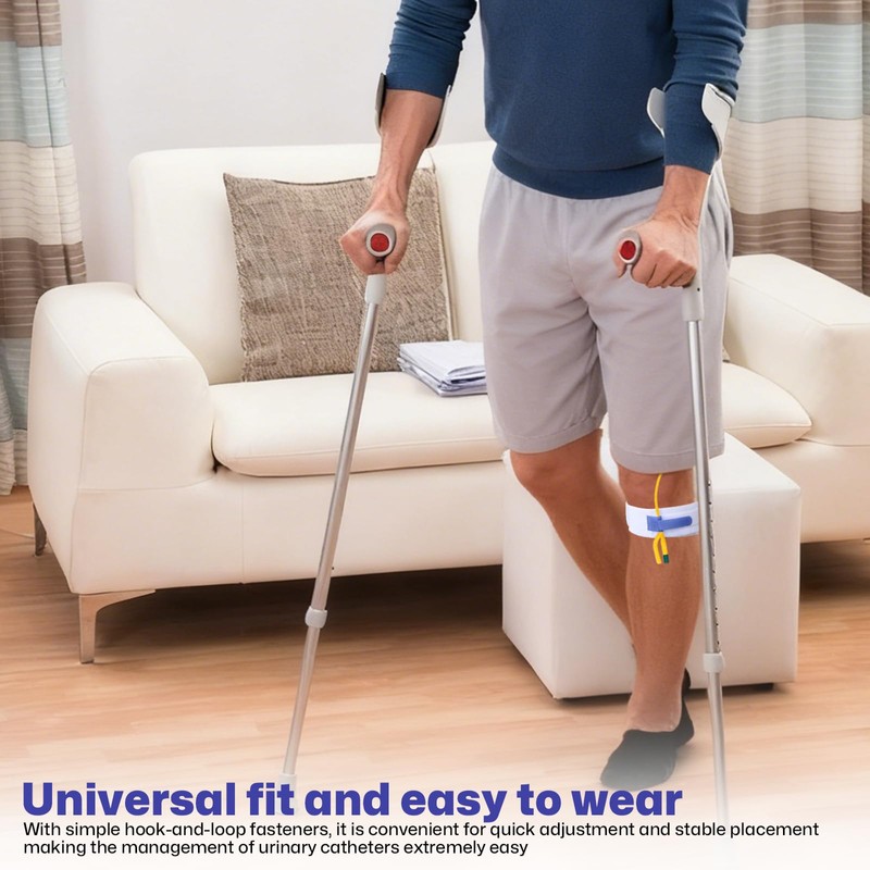 4 PCS Catheter Leg Bag Straps, 60 x 5cm Polyester