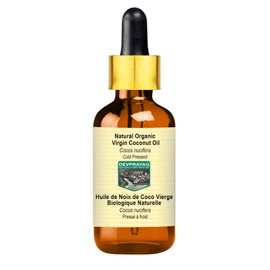 Devprayag Natural Organic Virgin Coconut Oil (Cocos nucifera) with Glass Dropper Natural Therapeutic Grade Cold Pressed 15ml (0.50 oz)