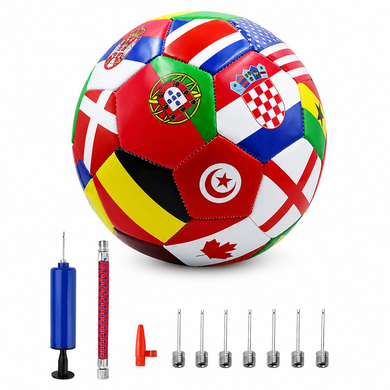 National Flag-Print Size 5 Soccer Ball – 2.7mm Thickened PVC