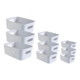 Caja Plástico Dexy Almacenamiento Multicolor 9 Piezas 3 Tamaños