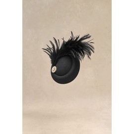 BABEYOND Fascinator Hat for Women Tea Party Kentucky Derby Fascinator Hat Pillbox Hat Peacock Feather Fascinator (Black)