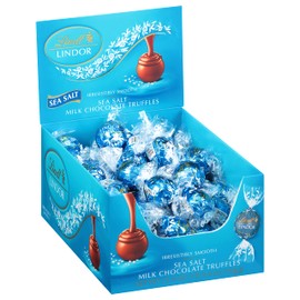 Lindt LINDOR Sea Salt Milk Chocolate Truffles, Milk Chocolate Candy with Smooth, Melting Truffle Center, Great for gift giving, 25.4 oz, 60 Count