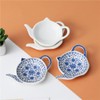 Sizikato 4pcs Blue and White Porcelain Tea Bag Holder Tea