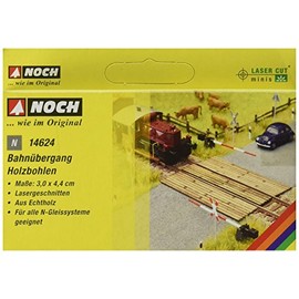 Noch 14624 - Bahnbauten: Laser-Cut Minis Bahnübergang Holzbohlen, 3 x 4.4 cm