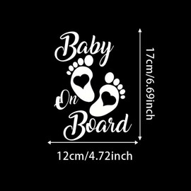 Baby On Board Car Window Decal - 4.7"x6.7" Safety Vinyl Sticker for Vehicles - Kids Safety Sign with Strong Adhesive | #AZ09