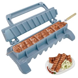 Kebab Maker Kebab Skewers Press, Portable Kebab Maker Manual Kebab Grill Skewers, Kabob Skewers, Barbecue Machine Maker Mould, Easy to Use Kebabs Essential Grilling Tool Plastic