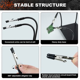 tonhui Helping Hands Soldering Station, Third Hand Soldering Tool 4 Flexible Arms Helping Hands for Electronic Repair Soldering Jewelry Crafts
