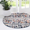 Unique Loom Morocco Collection Abstract Border Multi/Blue Round Rug (7' 0 x 7' 0) (3148417)
