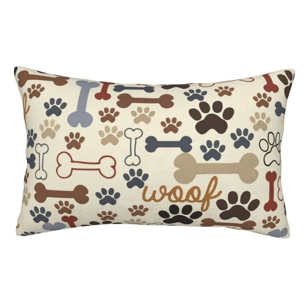 Pillowcase for Hair and Skin Dog Paw Prints Bones Super