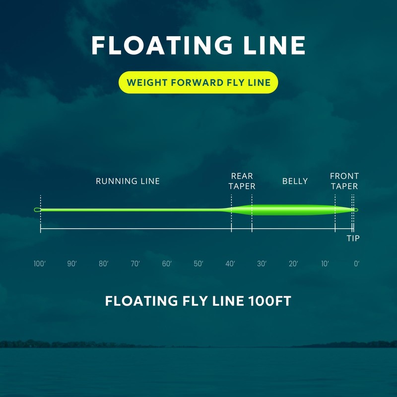 SF Weight Forward Fly Fishing Line Floating Welded Loop #Lemon