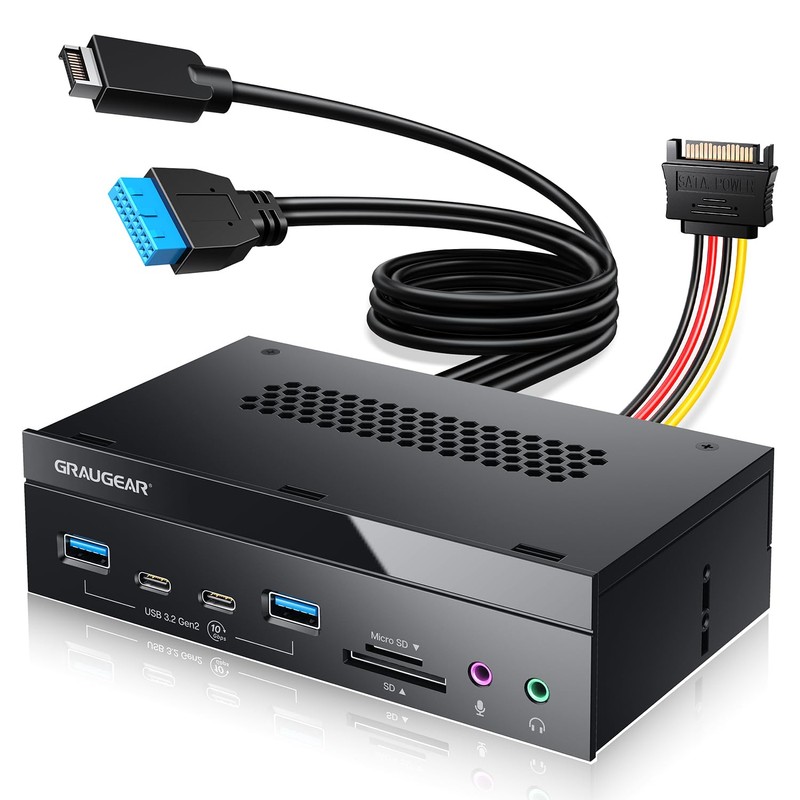 GRAUGEAR Lector de Tarjetas de Panel Frontal USB 3.2 de