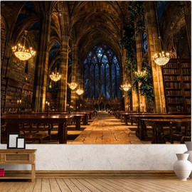 Lunerfex Vintage Bookshelf Tapestry Library Tapestry Wall Decor Tapestry for Bedroom Art Tapestries Wall Hanging for Bedroom Living Room Bookshelf04 44"x60"