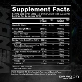 Pre Entreno Dragon Pharma Venom 40 Servs Extrema Potencia Sabor Piña colada
