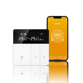 RKHK i8 Intelligent Electric Thermostat - WiFi Wireless LAN Indoor Thermostat with Voice Control, Remote Control and Programmable Time Control