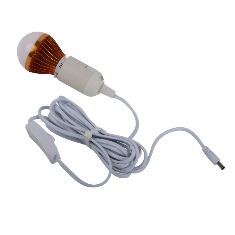12V 5W Bulb E27 Spiral Bulb Lamp with DC Cable