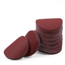 LEONTOOL Sanding Paper #800, 100 Sheets 3.0 x 3.0 inches (75 x 75 mm), Magic Type, Round, Red, For Polishing Woodworking, Surface Treatment, No Holes, Sanding Disc, Paint Stripping, Priming,