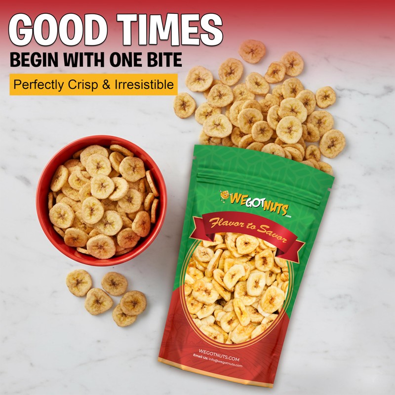 We Got Nuts Premium Dried Banana Chips 64oz (4 Pounds)