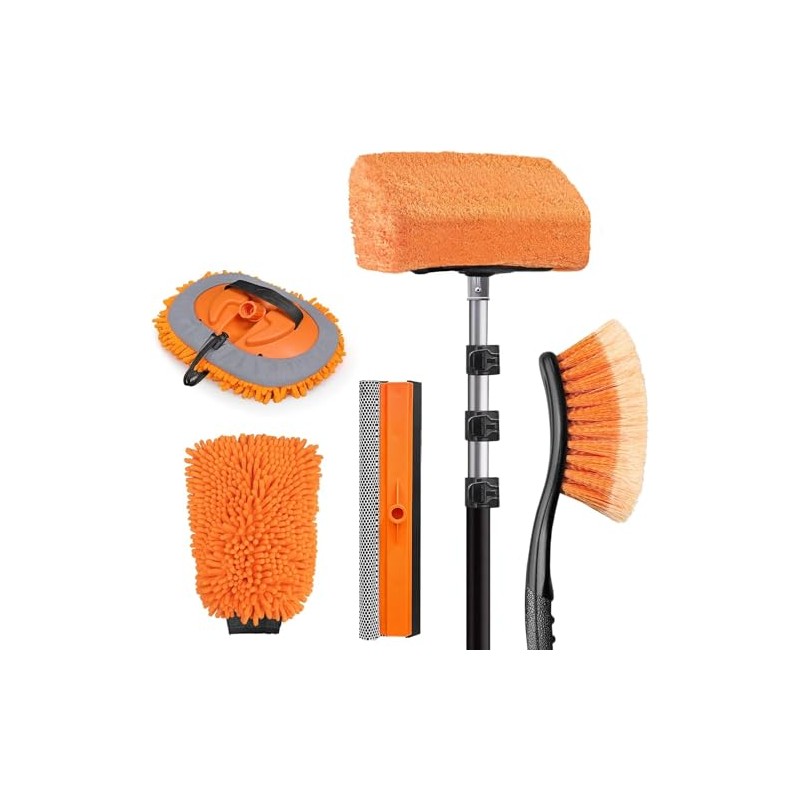 LAANPOLE 12FT Car Washer Bursh Kit with Extension Pole