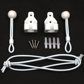 Blinds & Shades Square Bungee Cords Tie Down Conversion Kit With Receiver for Deck Patio Pergola Curtain Exterior Roller Up Blinds Blackout Outdoor