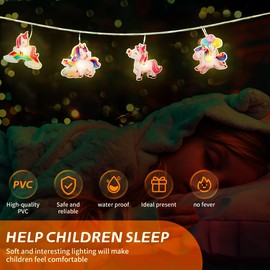 Hoolight Unicorn String Lights 20led 14 ft Unicorn Fairy Lights Girl Room Decoration Unicorn Birthday Decorations Battery Powered String Lights Birthday Party Unicorn Decor(8Mode)