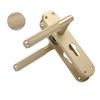Infinity Decor Satin Brass Knurled Euro Lever Lock Door Handle